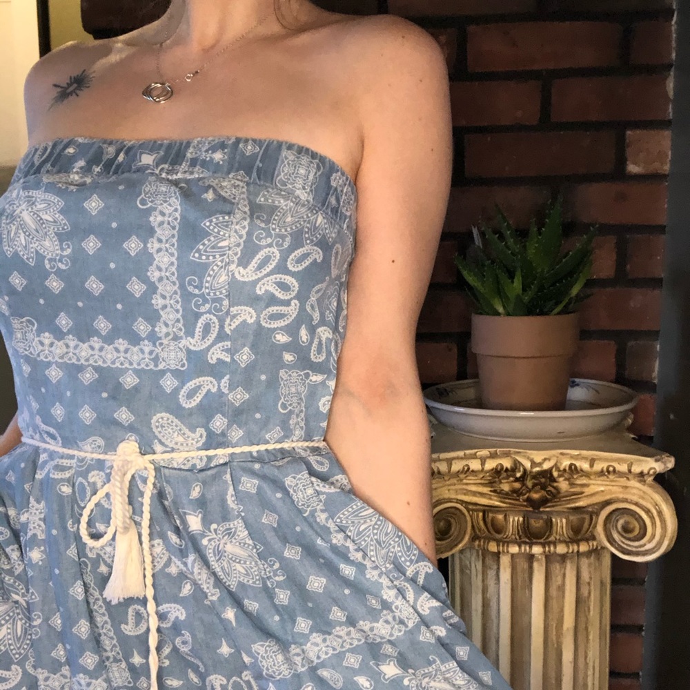 Zara boho strapless dress